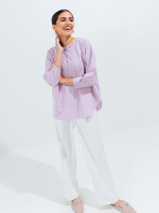 LILAC PLEATED TOP