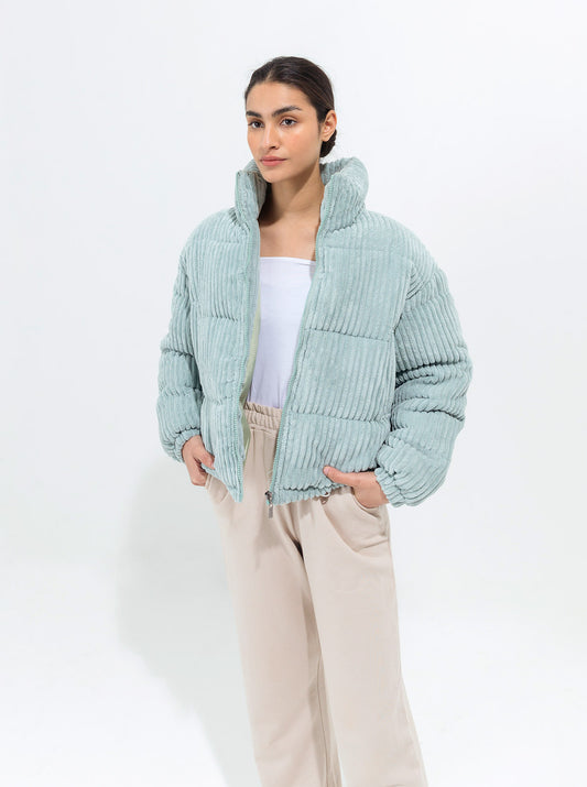 FROST BLUE VELOUR CORDUROY JACKET