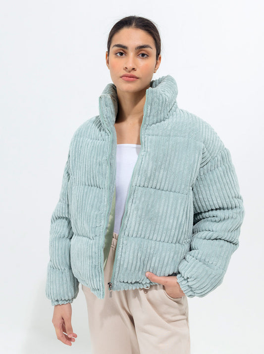 FROST BLUE VELOUR CORDUROY JACKET