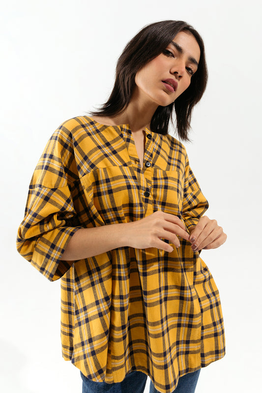 YELLOW CHECKERED TOP