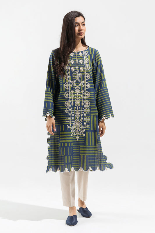 1 PIECE - EMBROIDERED JACQUARD SHIRT - LINEAR AEGEAN