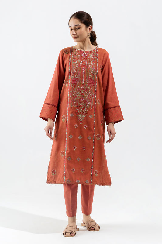 2 PIECE - EMBROIDERED KHADDAR SUIT - BOHO BLUSH