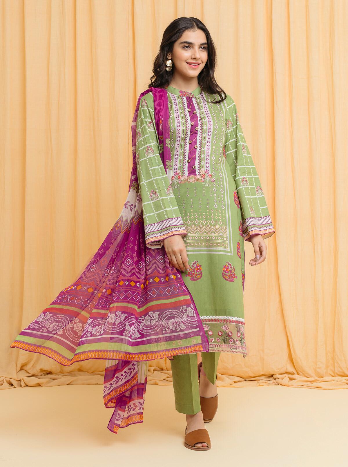 ETHNIC MOSS -  EMBROIDERED PRINTED 2 PIECE