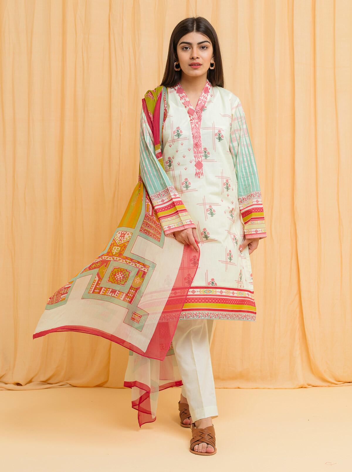 EUPHORIC SUMMER - EMBROIDERED PRINTED 3 PIECE