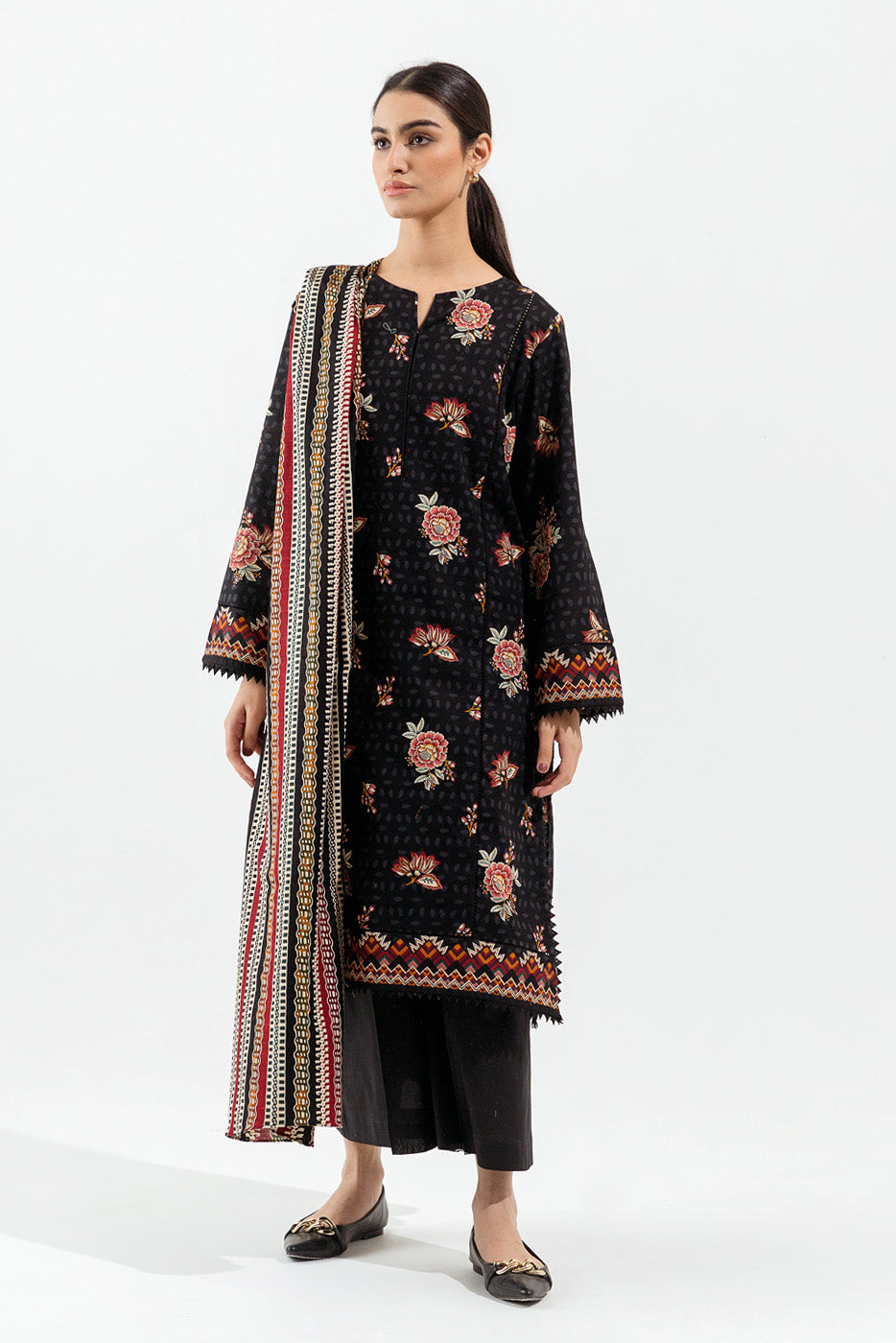 3 PIECE - PRINTED KHADDAR SUIT - NOSTALGIA FLORA