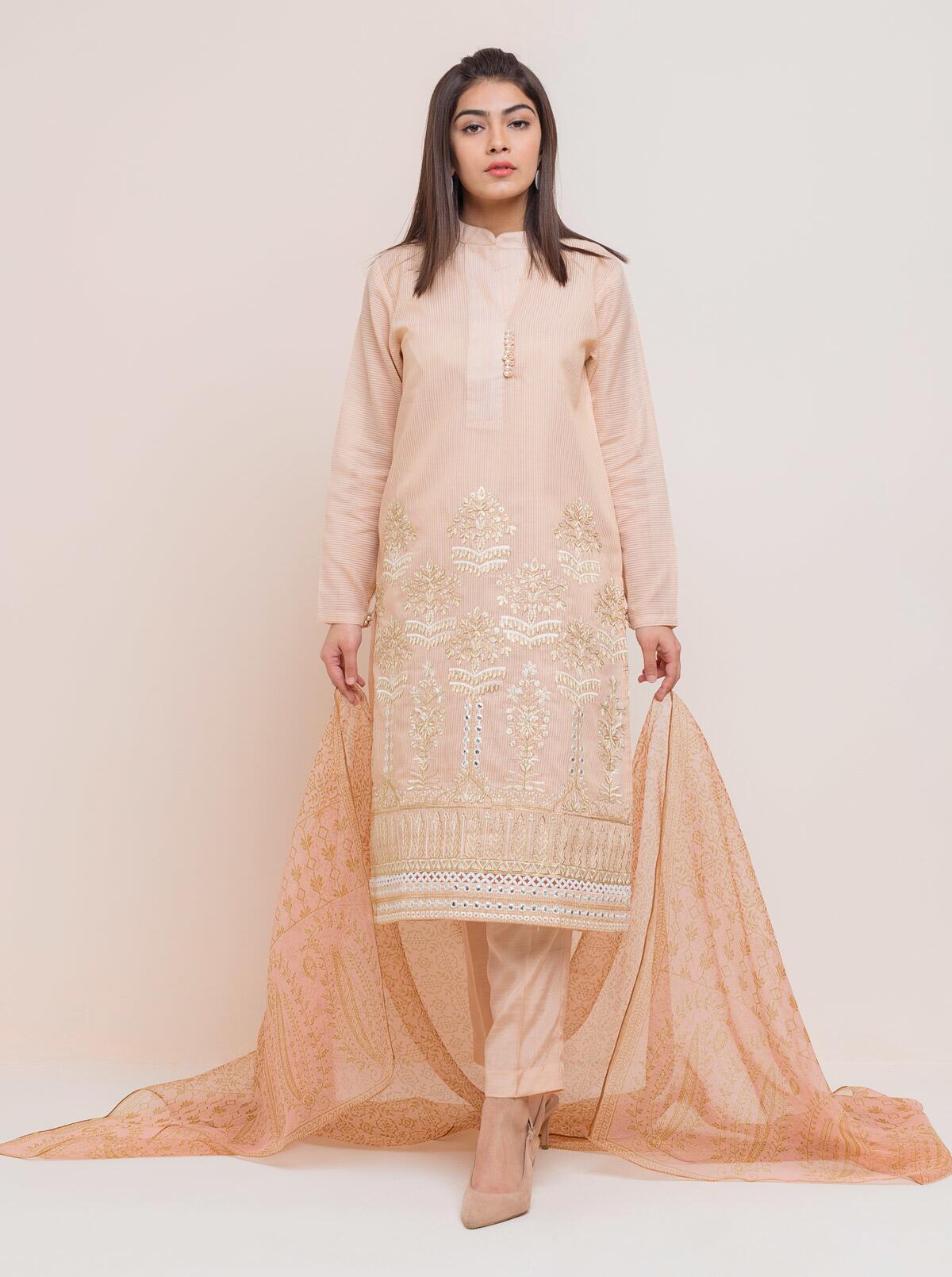 EMBROIDERED SHIRT WITH DUPATTA