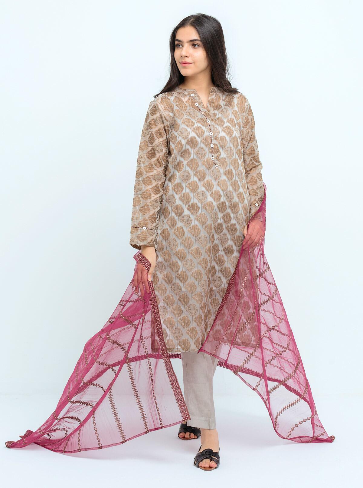 EMBROIDERED SHIRT WITH DUPATTA