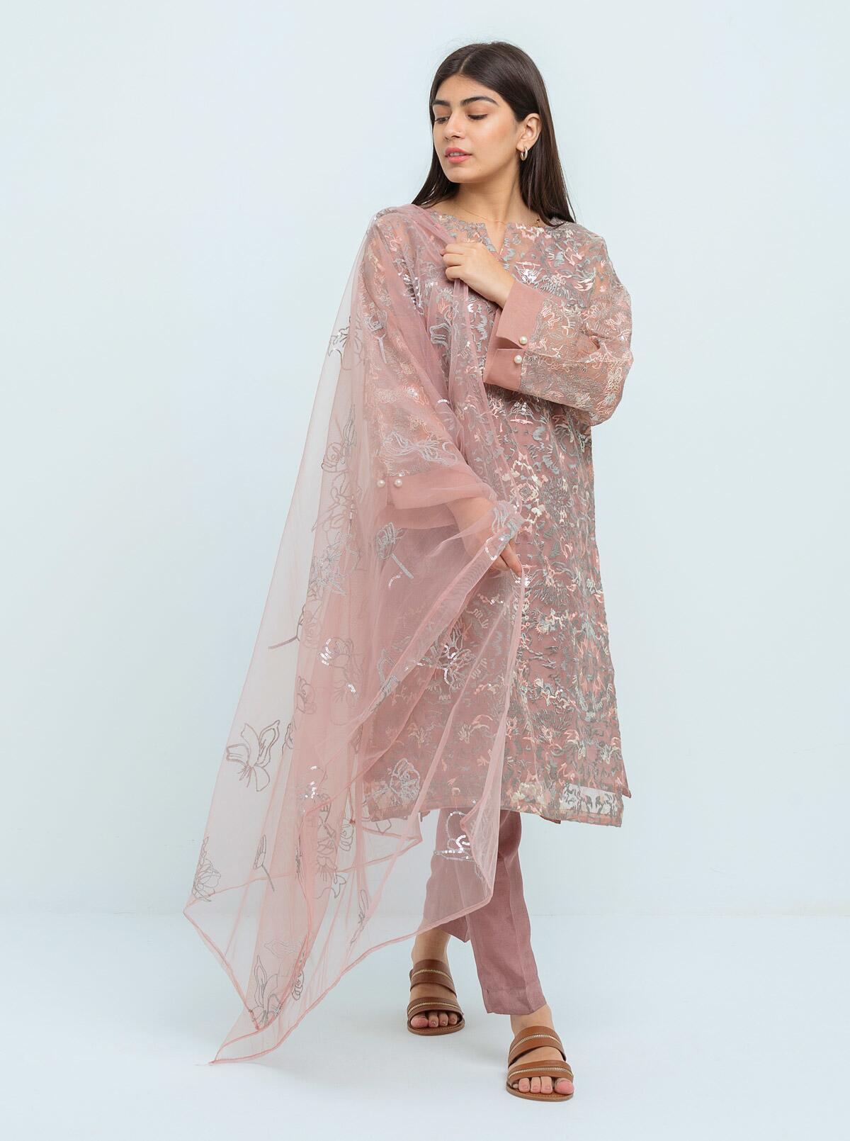 EMBROIDERED SHIRT WITH DUPATTA