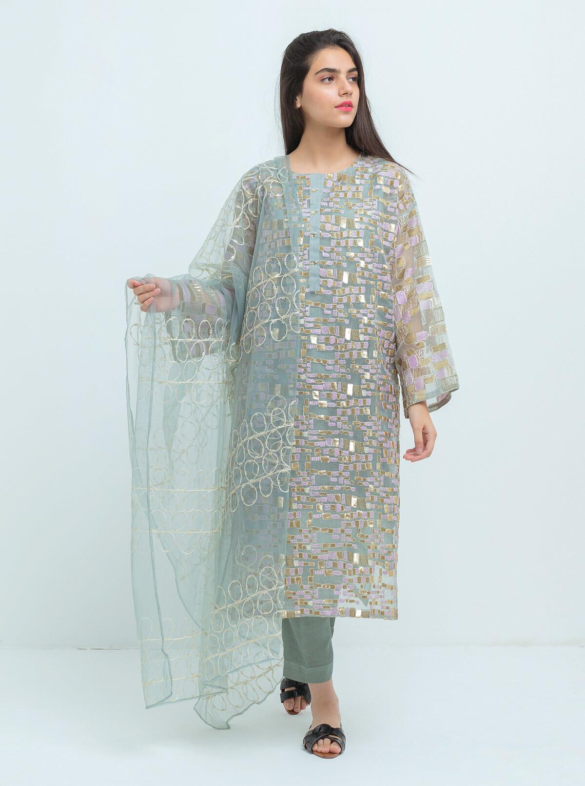 EMBROIDERED SHIRT WITH DUPATTA