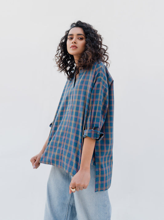 BLUE MULTI CHECK SHIRT