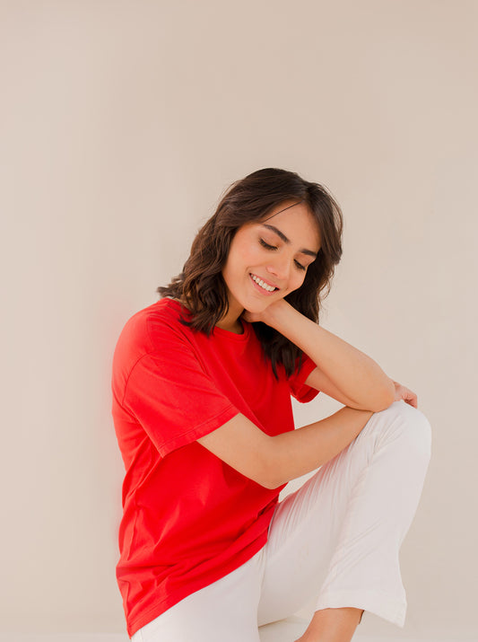 RED REGULAR FIT T-SHIRT