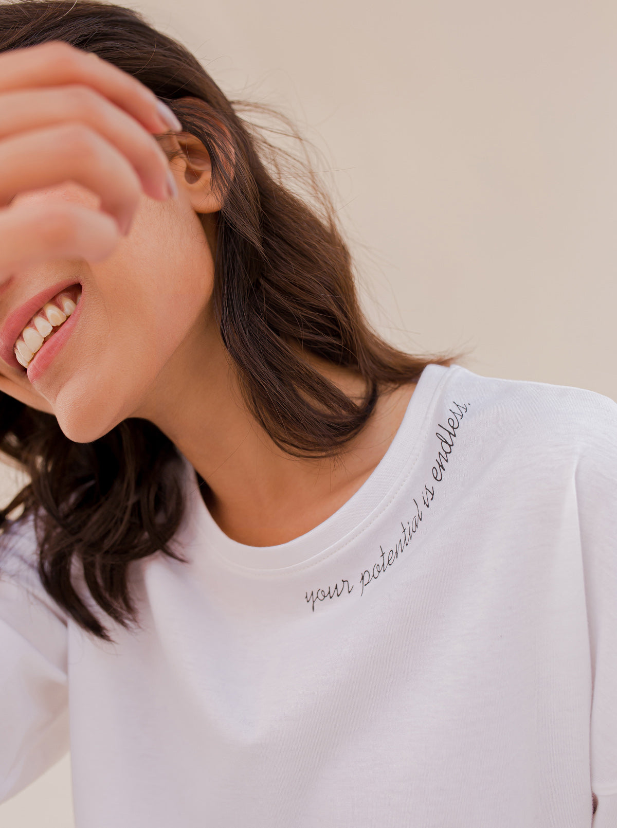 WHITE TEXT T-SHIRT