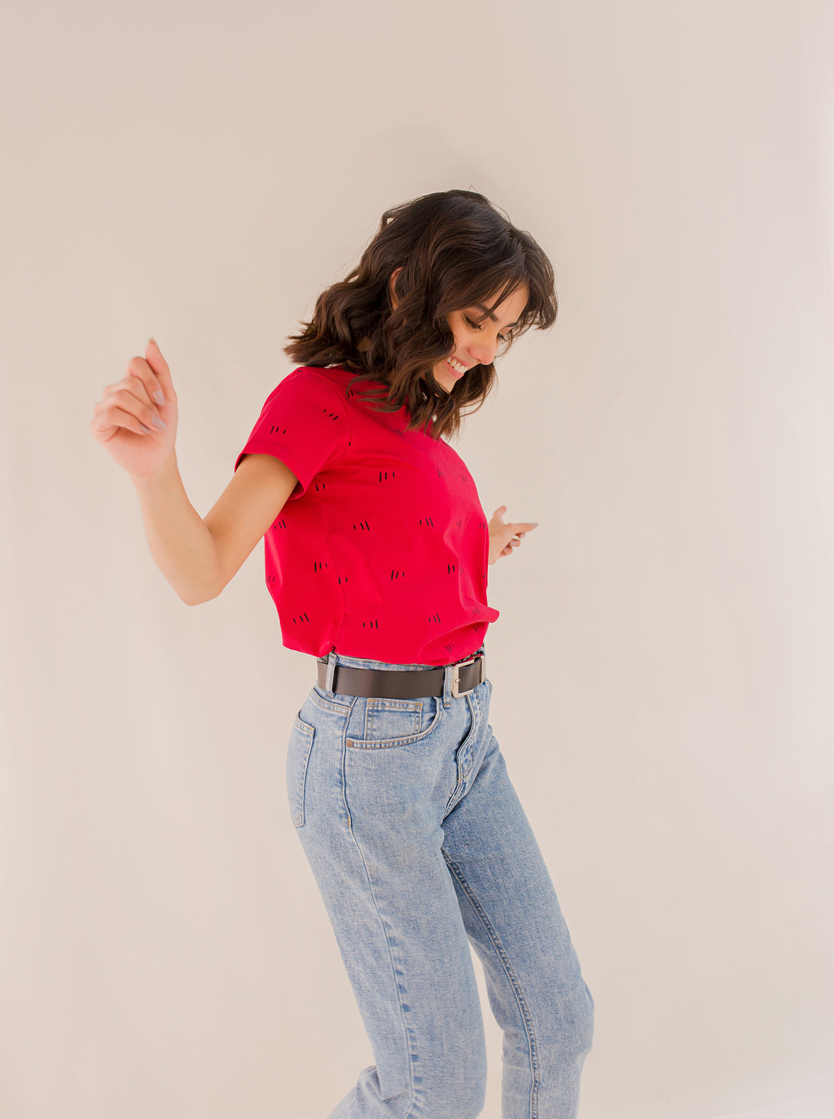 PINK RUNNING PRINT T-SHIRT