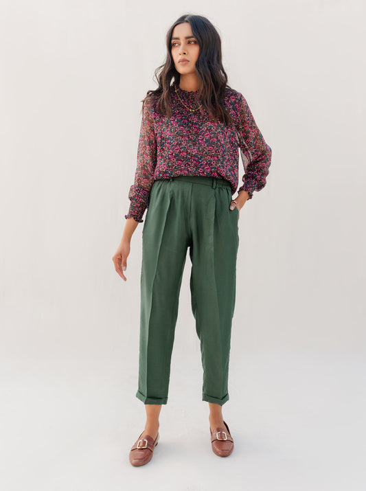 GREEN TWILL PANTS