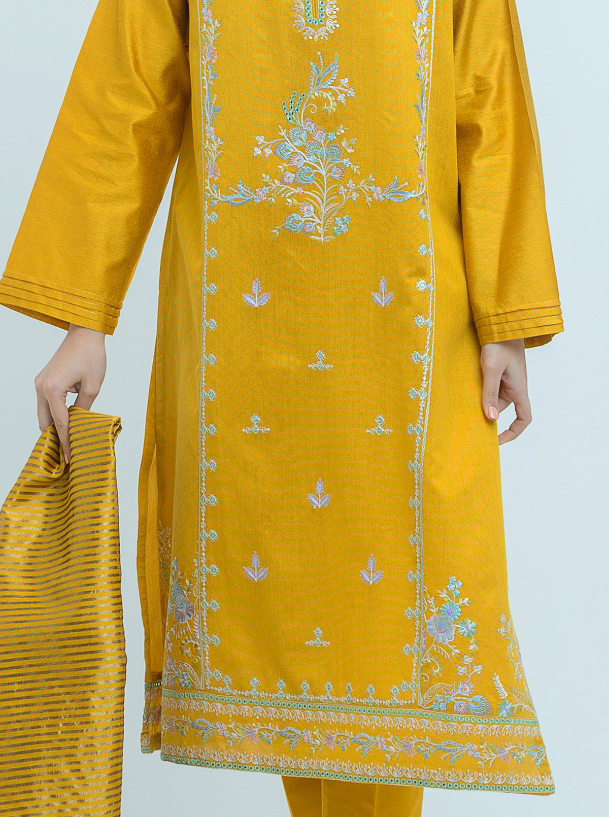 EMBROIDERED SHIRT WITH DUPATTA