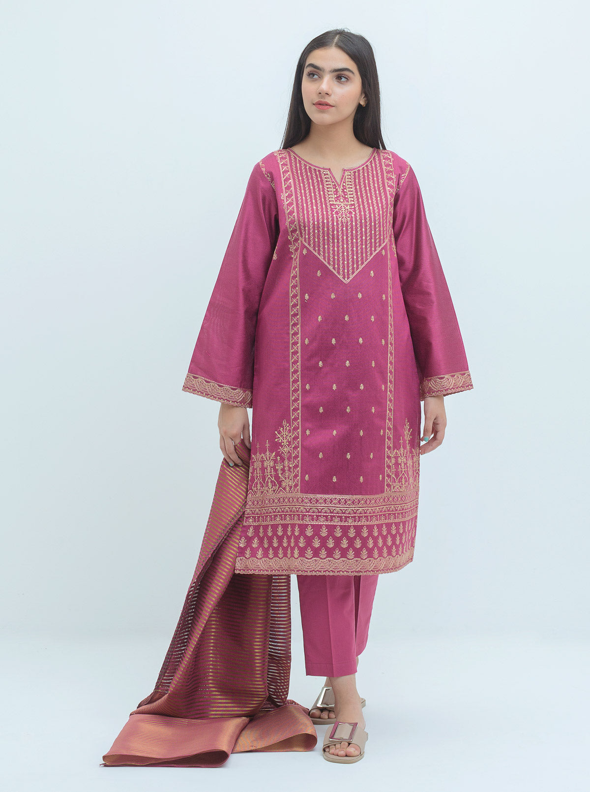 EMBROIDERED SHIRT WITH DUPATTA