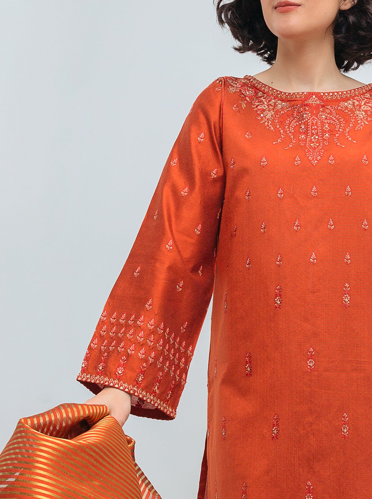 EMBROIDERED SHIRT WITH DUPATTA