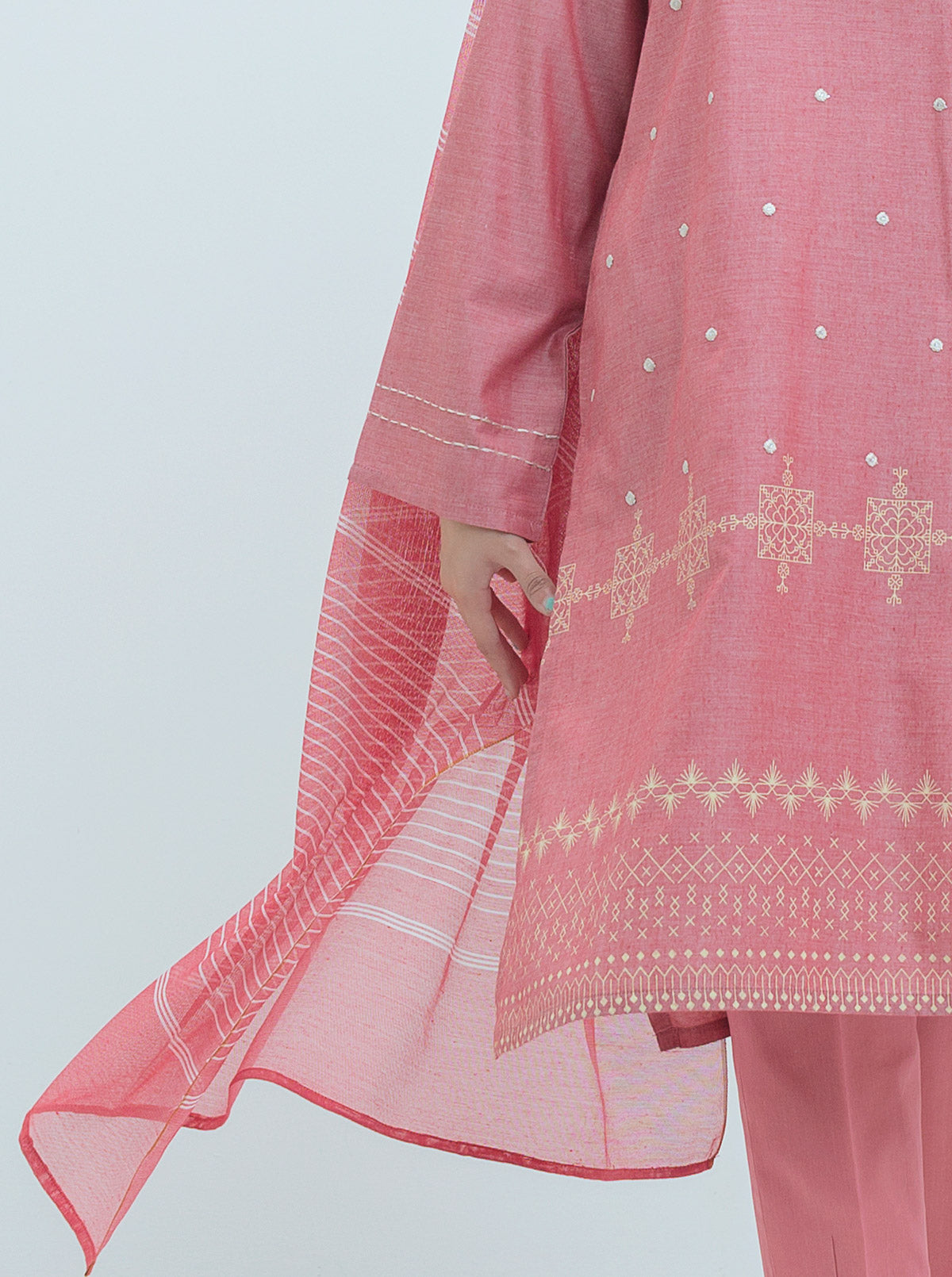 EMBROIDERED SHIRT WITH DUPATTA