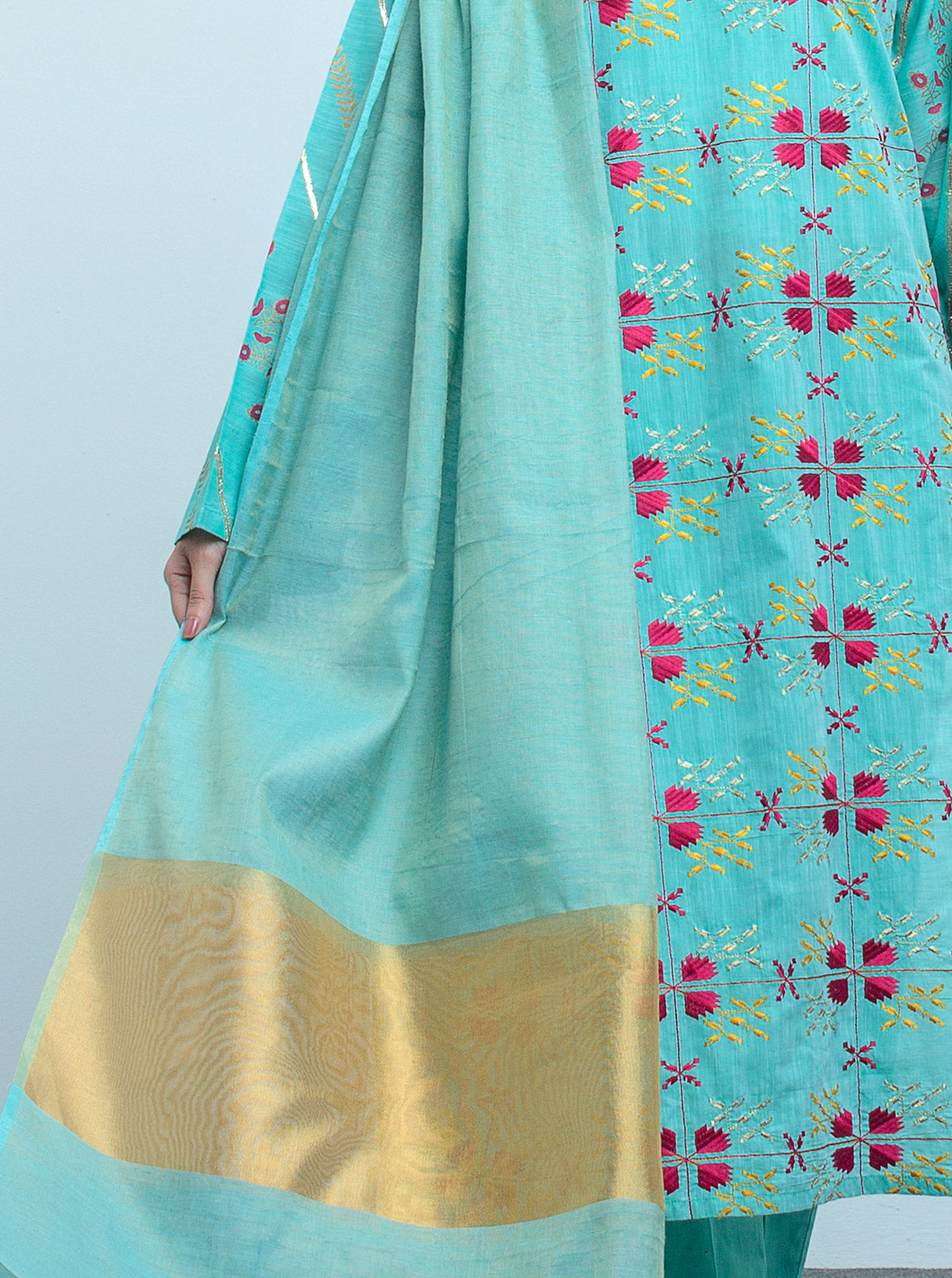 EMBROIDERED SHIRT WITH DUPATTA