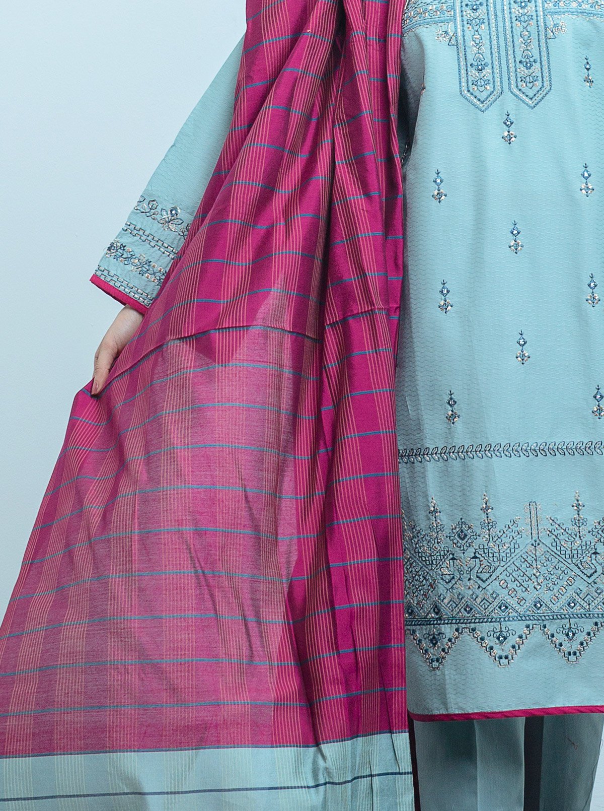 EMBROIDERED SHIRT WITH DUPATTA