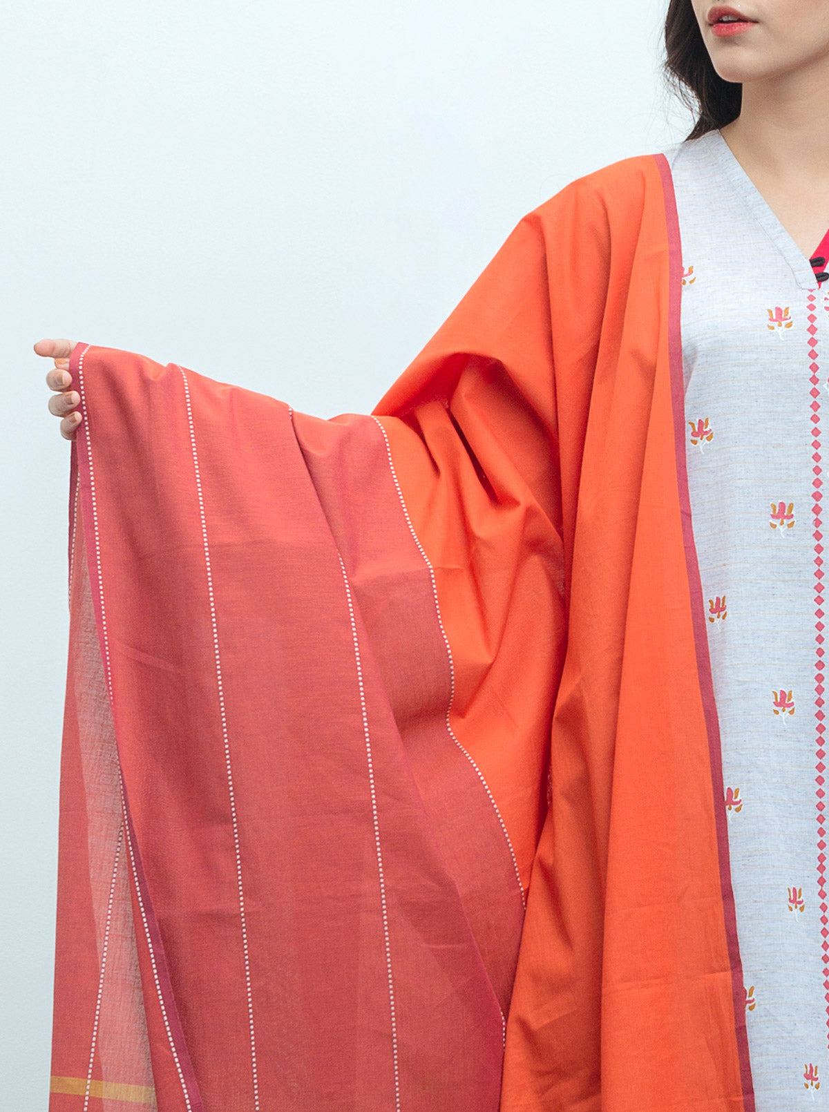 BLOCK PRINTED SHIRT WITH DUPATTA