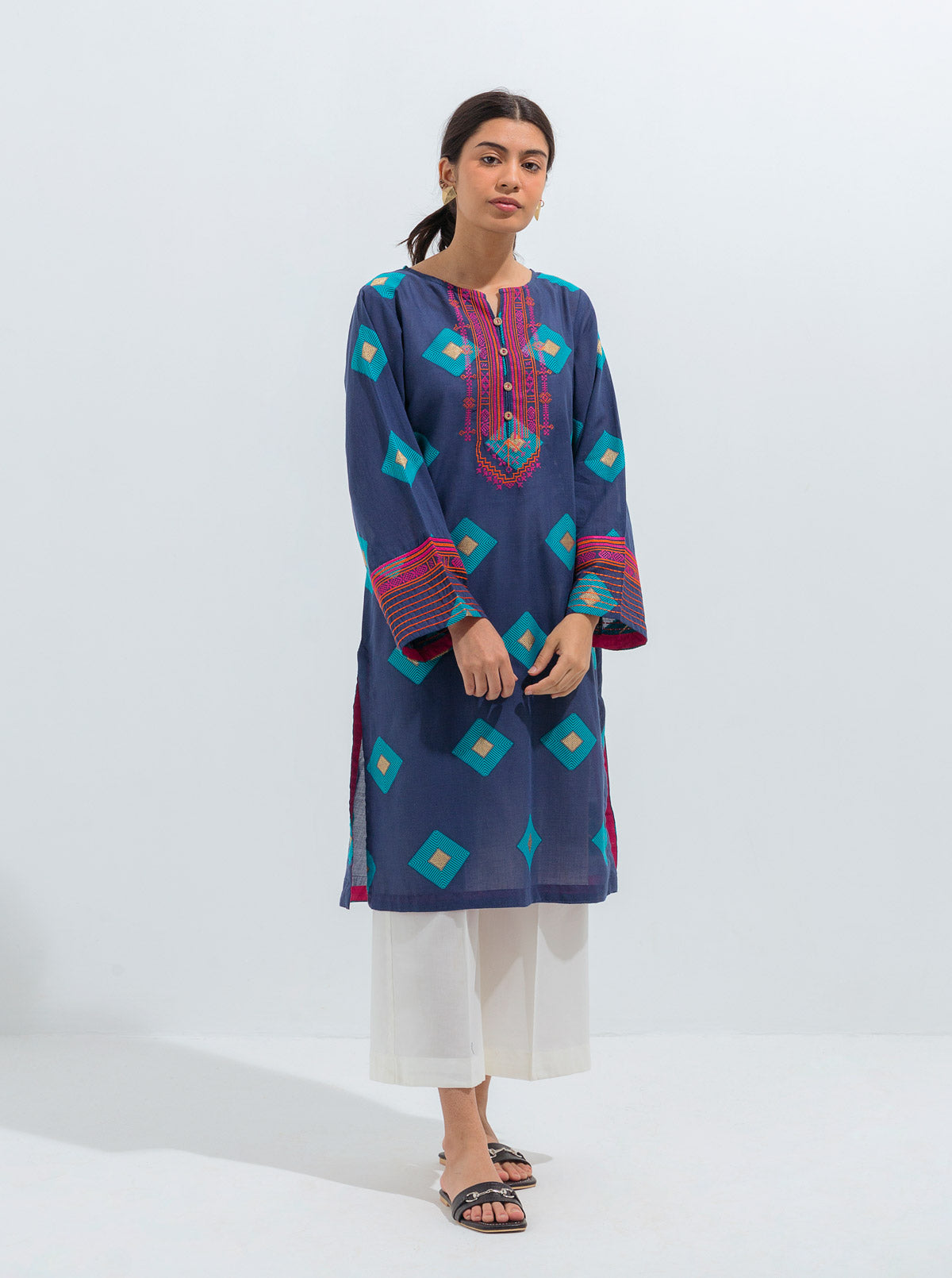 EMBROIDERED JACQUARD SHIRT (PRET)