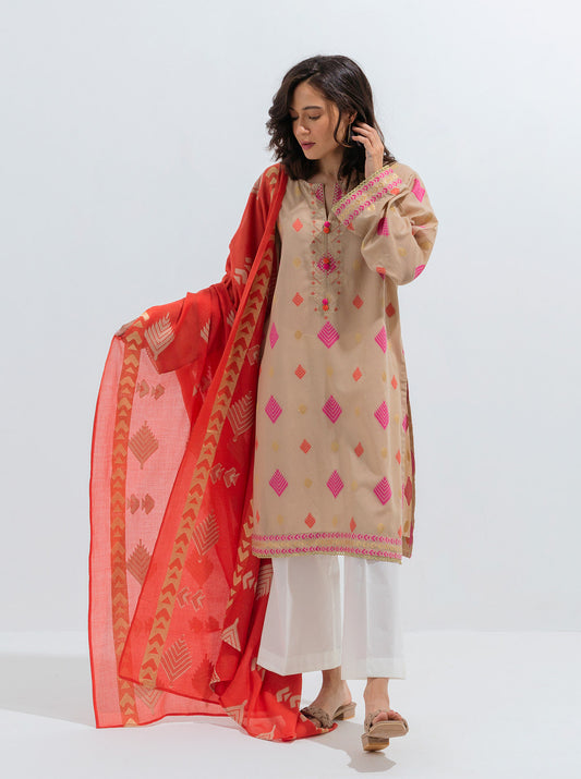 EMBROIDERED SHIRT WITH DUPATTA