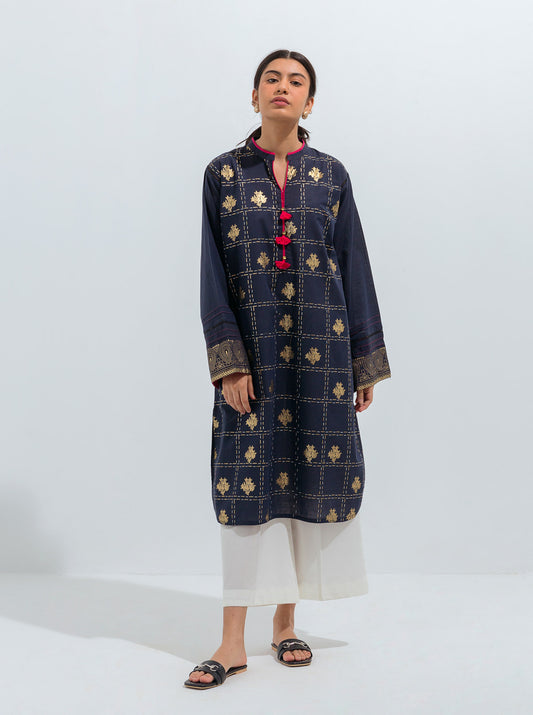 EMBROIDERED YARN DYED COTTON SHIRT (PRET)