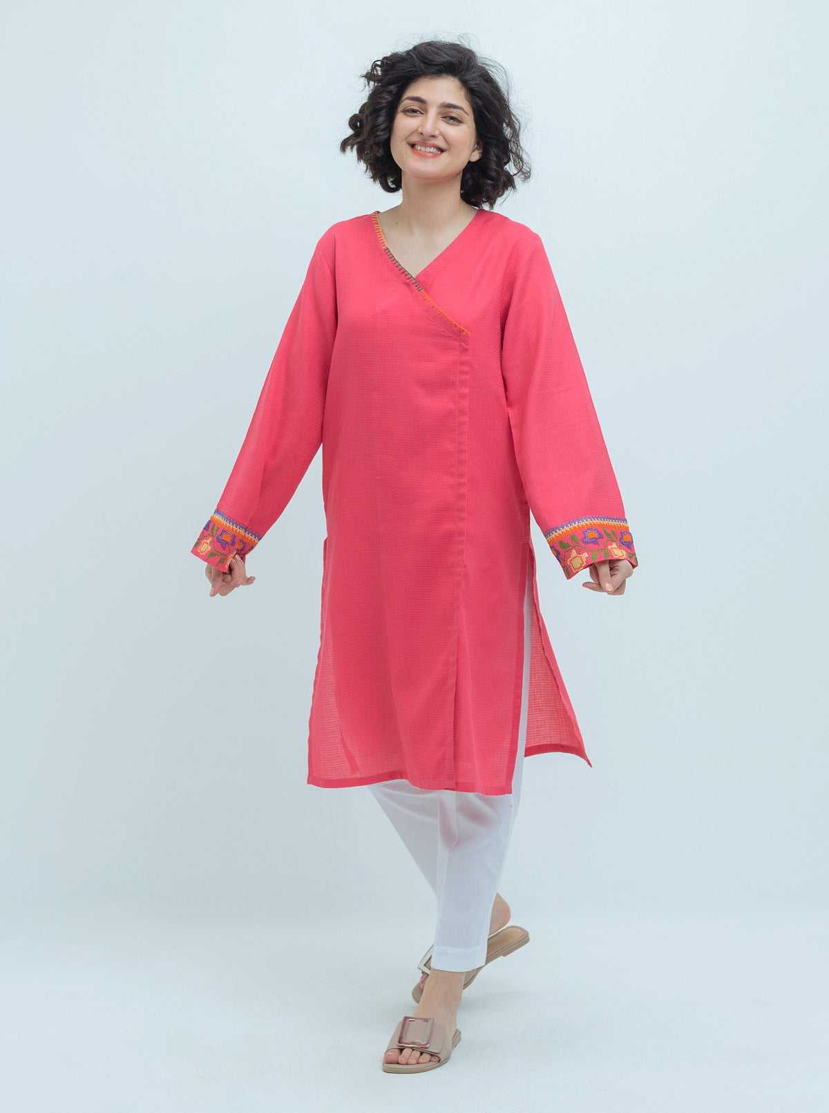 EMBROIDERED YARN DYED COTTON SHIRT (PRET)