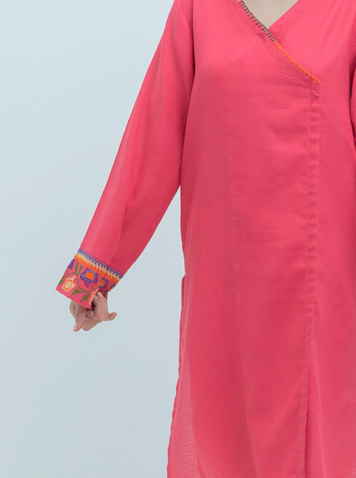 EMBROIDERED YARN DYED COTTON SHIRT (PRET)