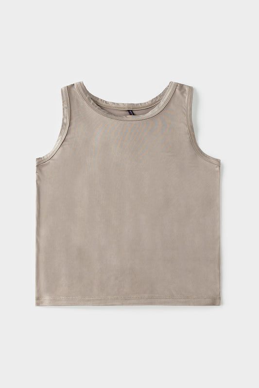 Gray Silk Jersey Vest