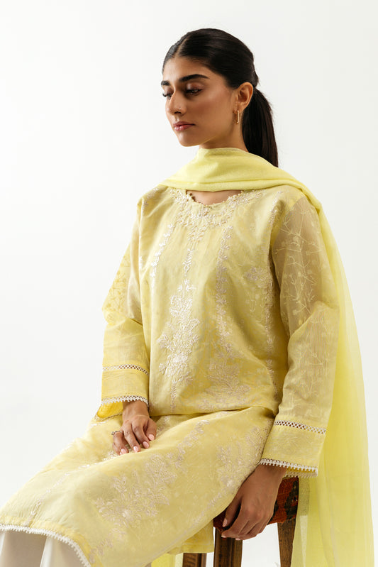 Embroidered Shirt With Dupatta