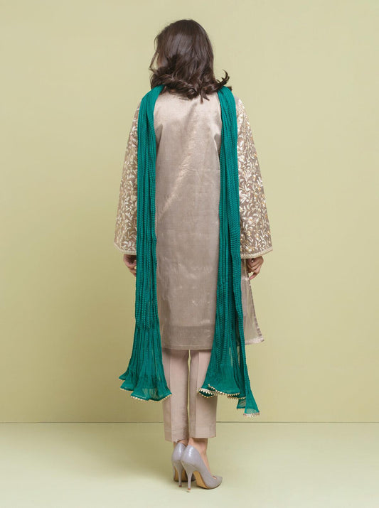 Embroidered Shirt With Dupatta