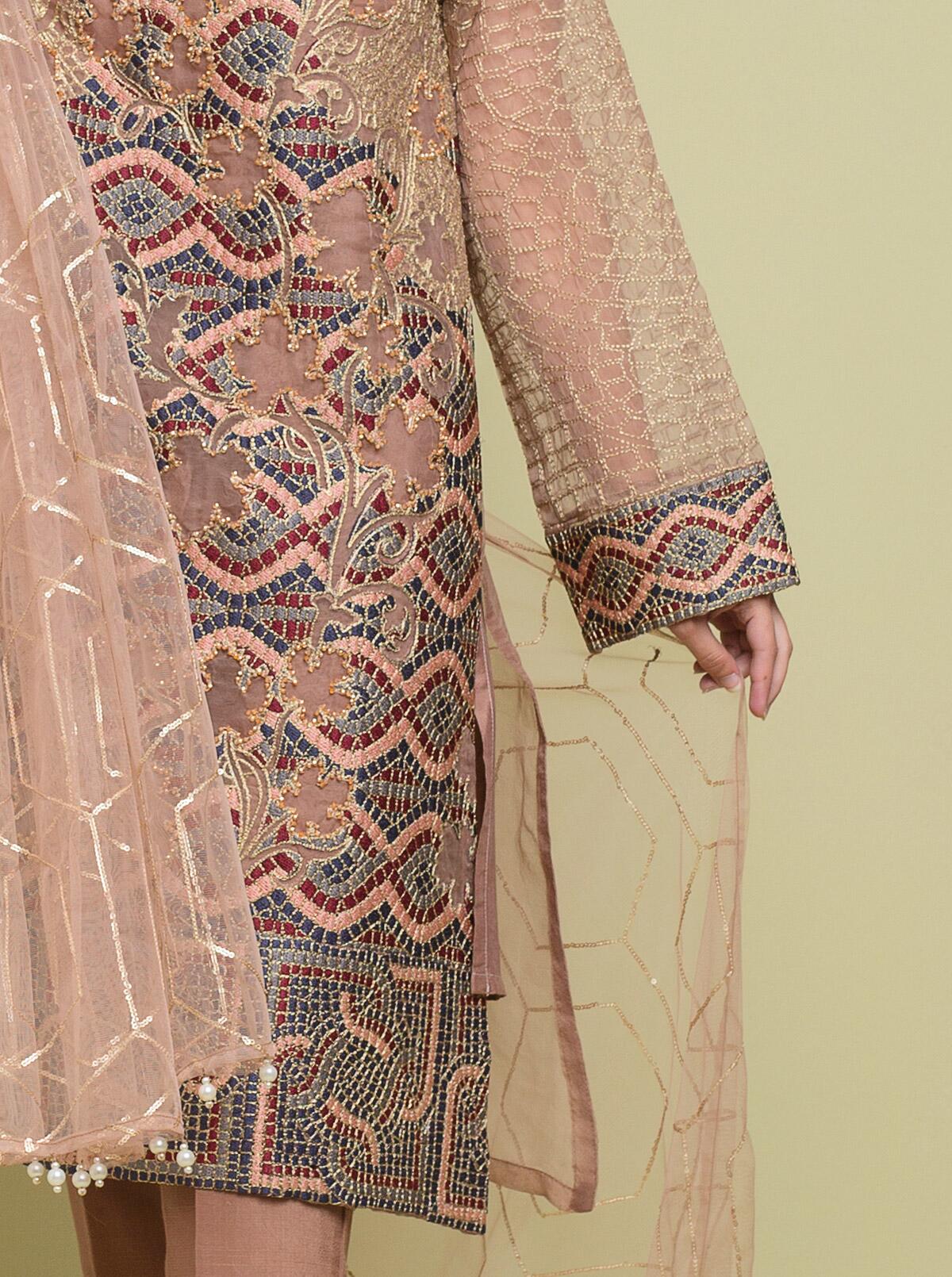 Embroidered Shirt With Dupatta