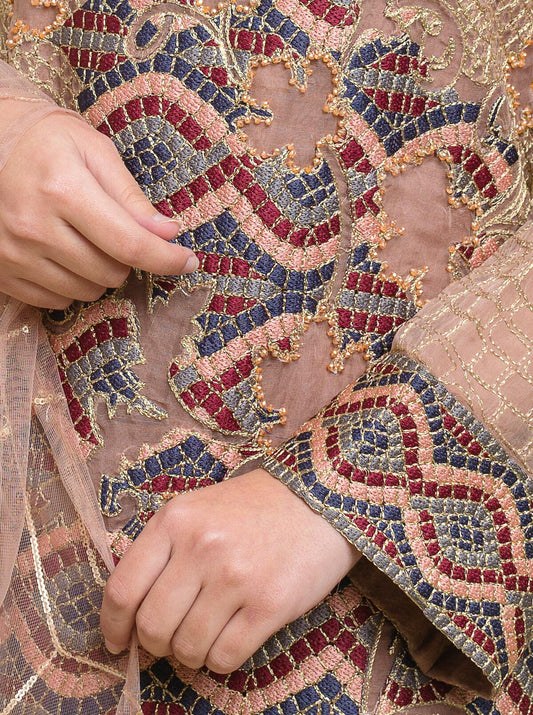 Embroidered Shirt With Dupatta