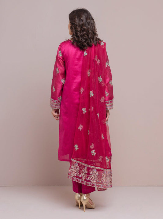 Embroidered Shirt With Dupatta