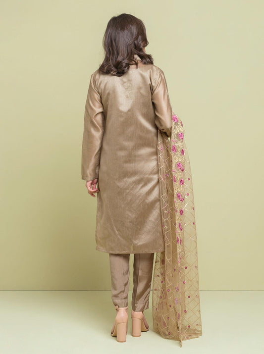 Embroidered Shirt With Dupatta