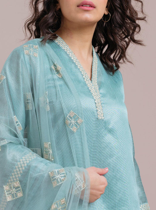 Embroidered Shirt With Dupatta