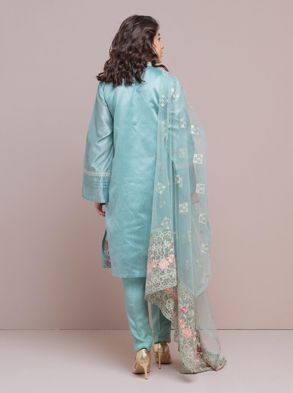 Embroidered Shirt With Dupatta