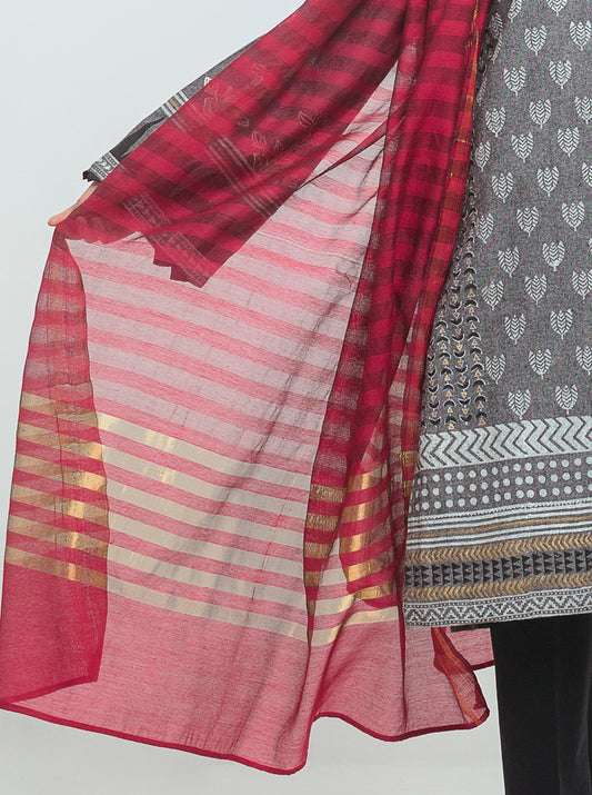 Block Printed Shirt With Dupatta