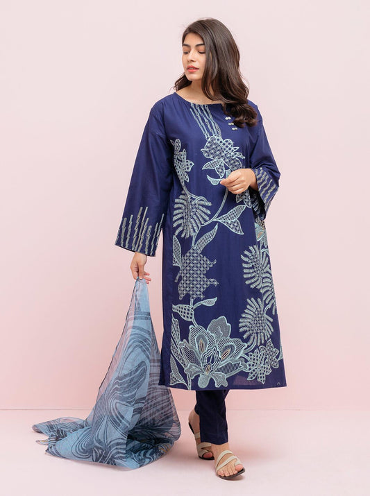 Embroidered Shirt With Dupatta