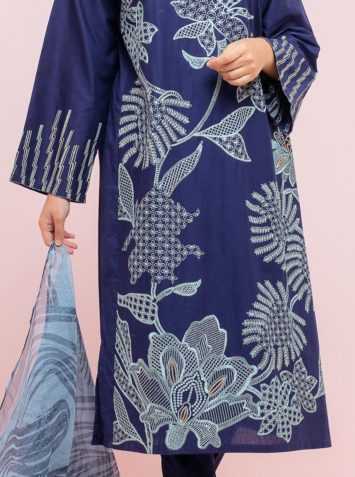 Embroidered Shirt With Dupatta