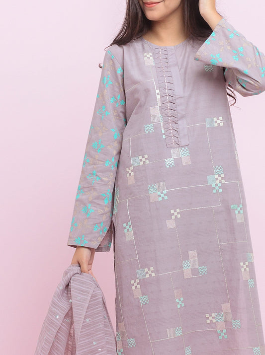 Embroidered Shirt With Dupatta