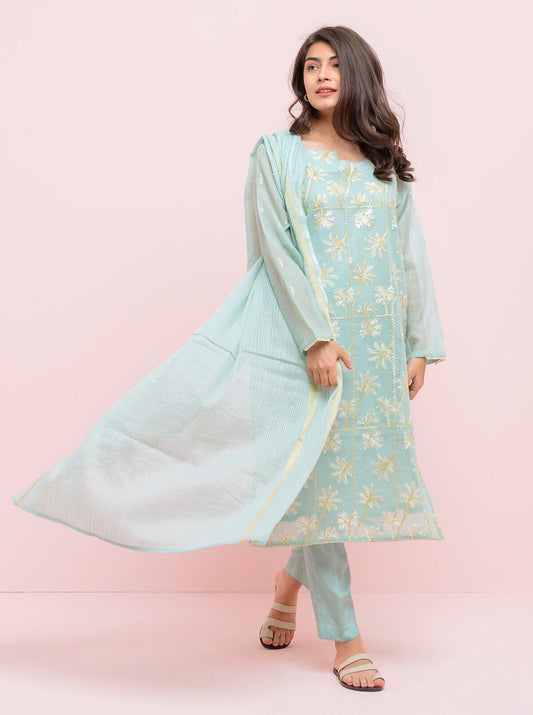 Embroidered Shirt With Dupatta