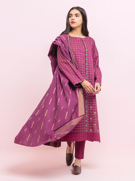 Embroidered Shirt With Dupatta