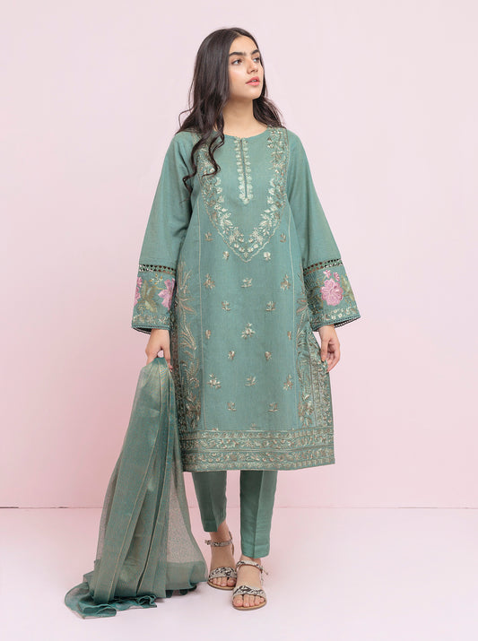 Embroidered Shirt With Dupatta