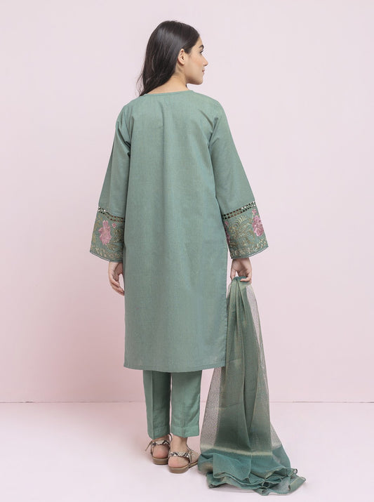 Embroidered Shirt With Dupatta