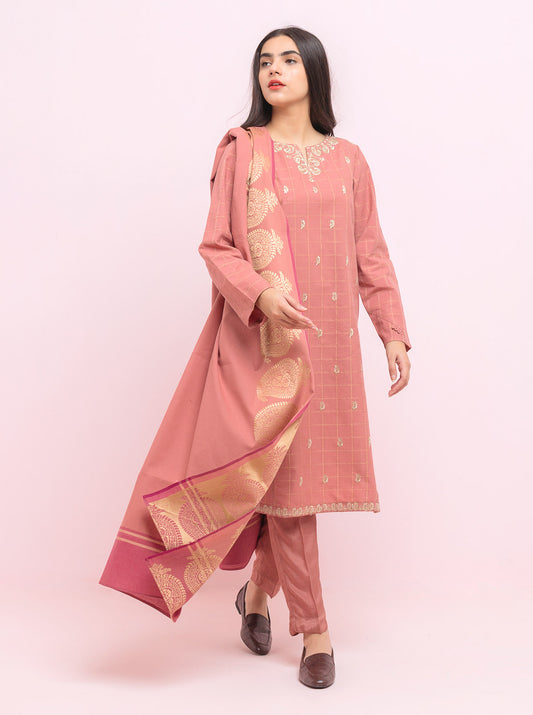 Embroidered Shirt With Dupatta