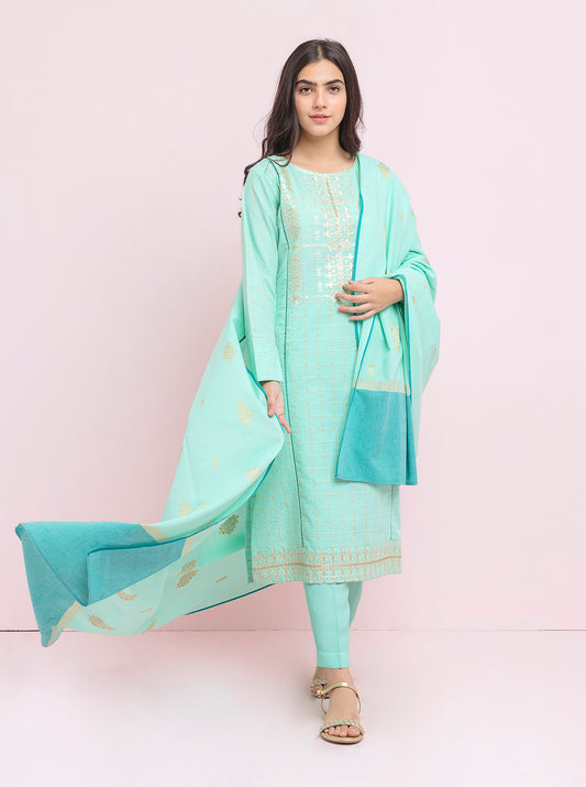 Embroidered Shirt With Dupatta