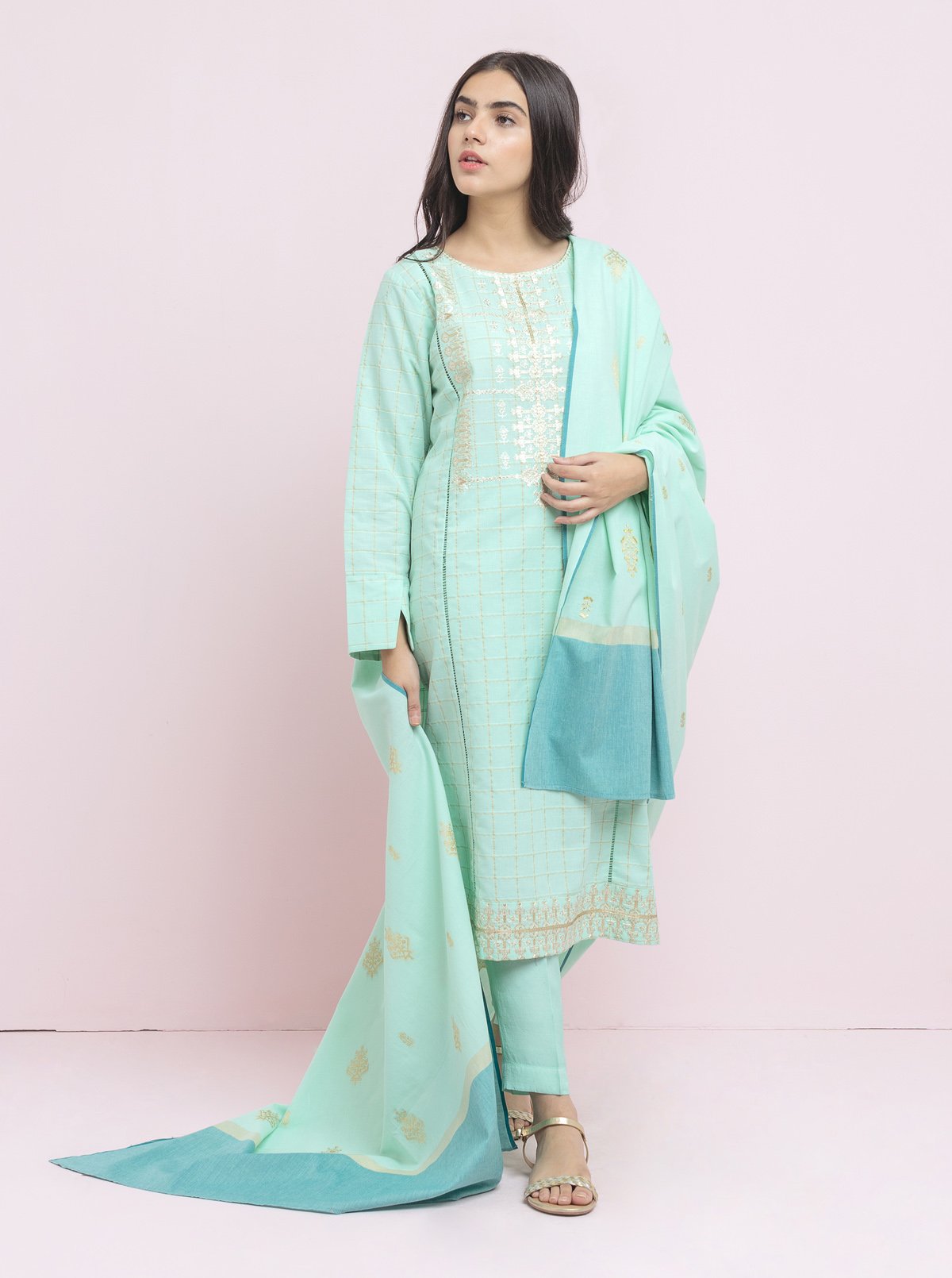 Embroidered Shirt With Dupatta